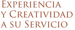 Experiencia   y Creatividad a su Servicio